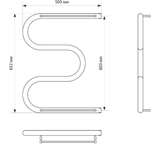 Полотенцесушитель MIXLINE SIMPLE M 60x50 см, 1'', полка 556306