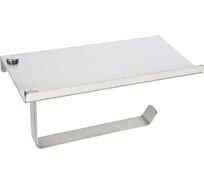 Держатель для туалетной бумаги с полкой VETTA крепление в комплекте, сатин, нерж.сталь 555-006