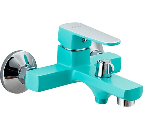 Смеситель для ванны Ekko короткий излив, переключатель в корпусе, бирюзовый E32303