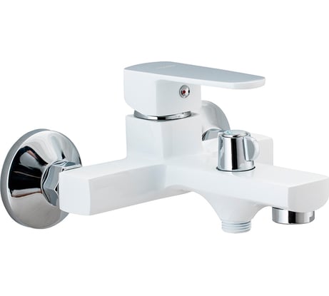 Смеситель для ванны Ekko короткий излив, переключатель в корпусе, белый E32301