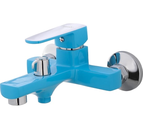 Смеситель для ванны Ekko короткий излив, переключатель в корпусе, синий E32304