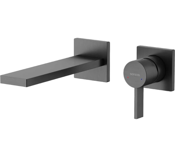 Смеситель для раковины Sancos Linn c внутренней частью, вороненая сталь SC9021GG