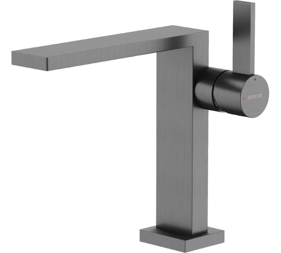 Смеситель для раковины Sancos Linn, вороненая сталь SC9019GG