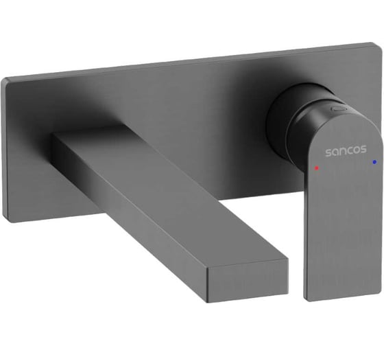 Смеситель для раковины Sancos Studio c внутренней частью, вороненая сталь SC9017GG