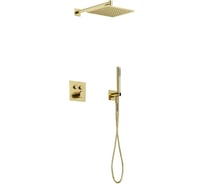 Душевой комплект с термостатом Sancos Linn, с внутренней частью, брашированное золото, PVD покрытие, арт. SC9022BG