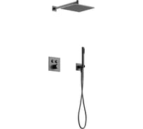 Душевой комплект с термостатом Sancos Linn, с внутренней частью, вороненая сталь арт. SC9022GG