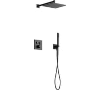 Душевой комплект с термостатом Sancos Linn, с внутренней частью, черный матовый, арт. SC9022MB