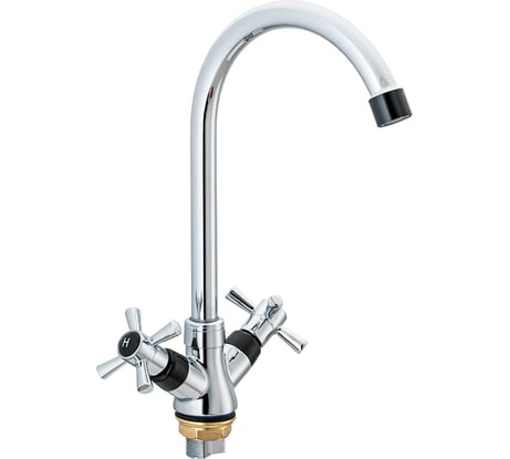 Смеситель для кухни Ekko с гайкой, с цветными наконечником и ручками, черный E49118-8