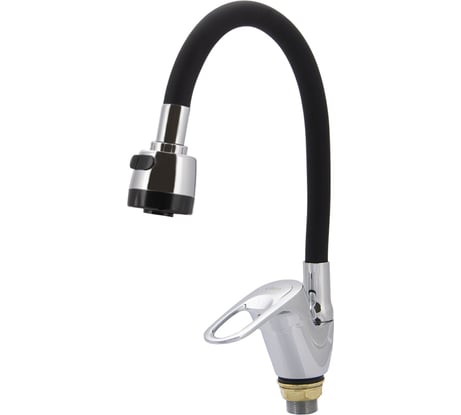 Смеситель для кухни Ekko гибкий излив, с гайкой, черный E4105+E65