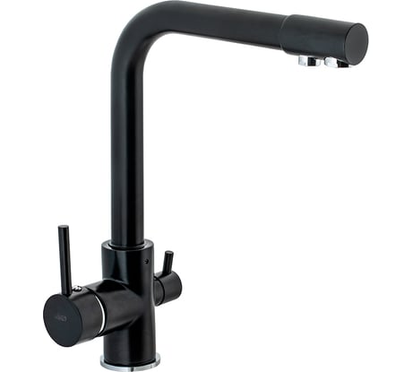 Смеситель для кухни Ekko с подключением фильтра питьевой воды, с гайкой, черный E4352-7