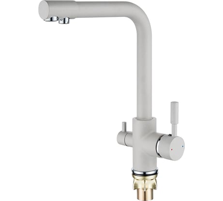 Смеситель для кухни Ekko с подключением фильтра питьевой воды, с гайкой, мрамор E4352-20