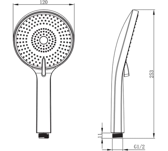 Лейка для душа Raiber черный RPB-21