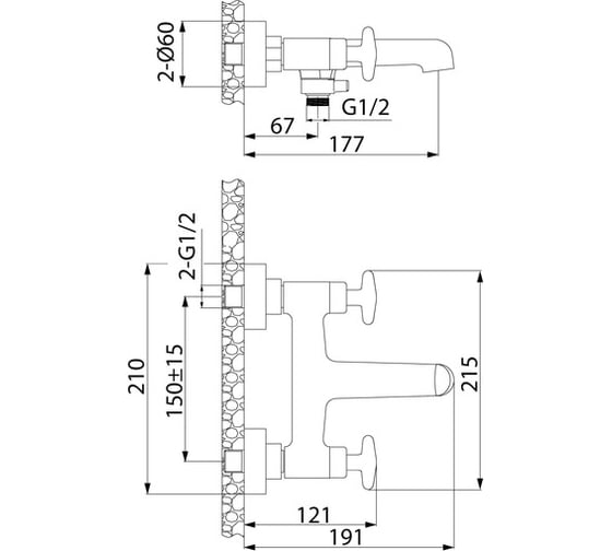 Смеситель для ванны IDDIS Acros ACRSB02i02WA