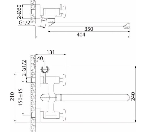 Смеситель для ванны IDDIS Acros с длинным изливом ACRSBL2i10WA