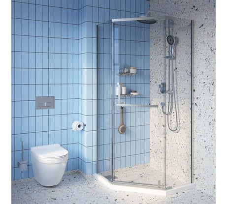 Душевое ограждение IDDIS Steel прямоугольное, нержавеющая сталь, 90х90х195 STE8SS9i23