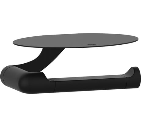 Бумагодержатель IDDIS NOA с овальной полкой, нержавеющая сталь, черный матовый NOABL00i43