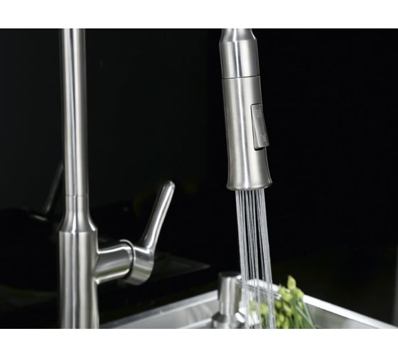 Смеситель для кухни BELBAGNO с выдвижным изливом, сатин BB-LAM38-IN