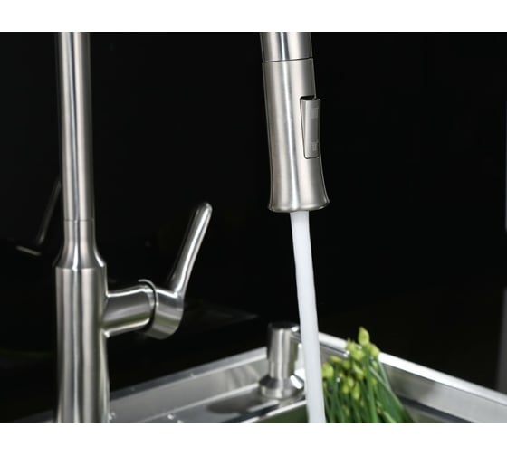 Смеситель для кухни BELBAGNO с выдвижным изливом, сатин BB-LAM38-IN