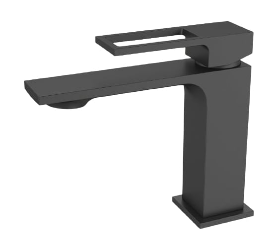 Смеситель для раковины BELBAGNO LUCE с донным клапаном, черный LUC-LVM-NERO