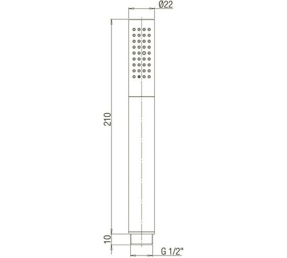Душевая лейка Paini 53PJ155AS Tonda 22x210 мм, латунь, 1 режим, брашированное золото PVD 61733