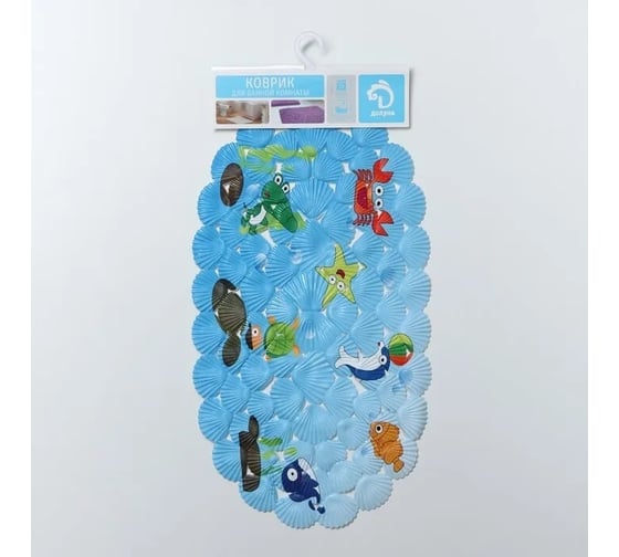 SPA-коврик для ванны Доляна Морские игры 37х65 см 1842957