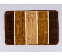 Коврик для ванны Доляна Квадраты 40х60 см коричневый 2857352