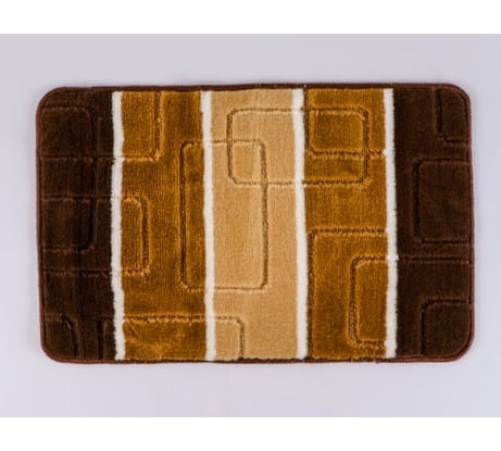 Коврик для ванны Доляна Квадраты 40х60 см коричневый 2857352