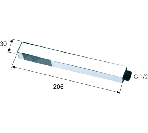 Душевая лейка Paini Quadra 30x206 мм, латунь, 1 режим, хром 53CR155AO 61734