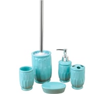 Набор для ванной Доляна Колос 5 предметов, голубой 4503491