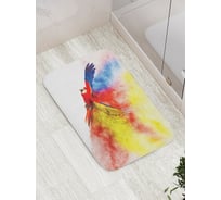 Коврик противоскользящий JoyArty "Радужный попугай" для ванной, сауны, бассейна, bath_14977