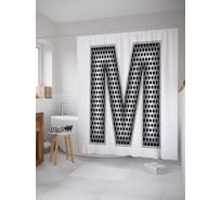 Штора (занавеска) для ванной JoyArty "Алюминиевая m" из сатена, 180х200 см с крючками, sc_4526M