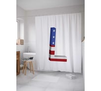 Штора (занавеска) для ванной JoyArty "Американская l" из сатена, 180х200 см с крючками, sc_4531L