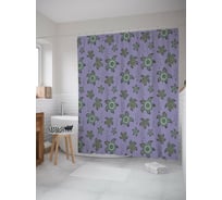 Штора (занавеска) для ванной JoyArty "Абстрактные черепахи" из сатена, 180х200 см с крючками, sc_58611