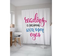 Штора (занавеска) для ванной JoyArty "Мечтать с открытыми глазами" из сатена, 180х200 см с крючками, sc_52928