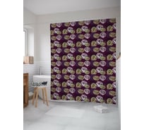 Штора (занавеска) для ванной JoyArty "Контуры роз" из сатена, 180х200 см с крючками, sc_54365