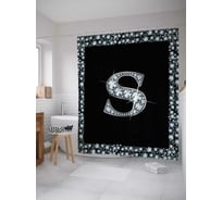 Штора (занавеска) для ванной JoyArty "Буква S" из сатена, 180х200 см с крючками, sc_3470s