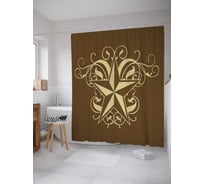 Штора (занавеска) для ванной JoyArty "Техасская звезда в витках" из сатена, 180х200 см с крючками, sc_37702