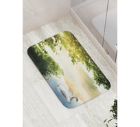 Коврик противоскользящий JoyArty "Лебедь на пруду" для ванной, сауны, бассейна, bath_18484