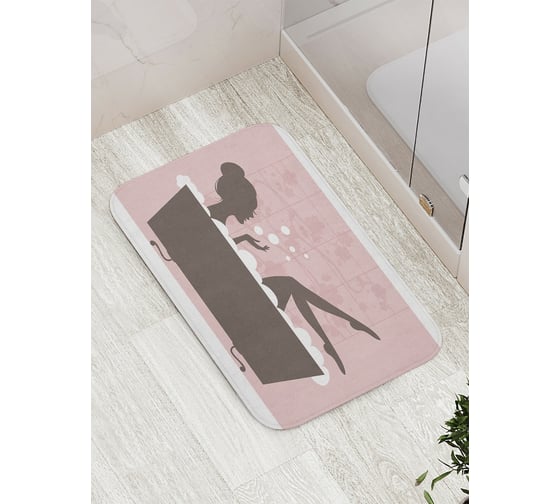 Коврик противоскользящий JoyArty "Дама в ванной" для ванной, сауны, бассейна, bath_9541 1