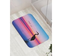Коврик противоскользящий JoyArty "Одинокий журавль" для ванной, сауны, бассейна, bath_2618