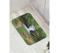 Коврик противоскользящий JoyArty "Тигры прохлаждаются" для ванной, сауны, бассейна, bath_12732