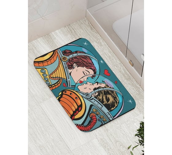 Коврик противоскользящий JoyArty "Космическая влюбленность" для ванной, сауны, бассейна, bath_16468 1