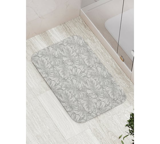 Коврик противоскользящий JoyArty "Нарисованные тропические листья" для ванной, сауны, бассейна, bath_56904 1