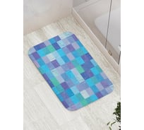 Коврик противоскользящий JoyArty "Квадраты с дельфинами" для ванной, сауны, бассейна, bath_20434