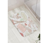 Коврик противоскользящий JoyArty "Парижские голуби" для ванной, сауны, бассейна, bath_2906