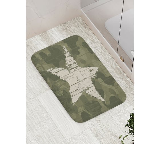 Коврик противоскользящий JoyArty "Военная звезда" для ванной, сауны, бассейна, bath_5038 1