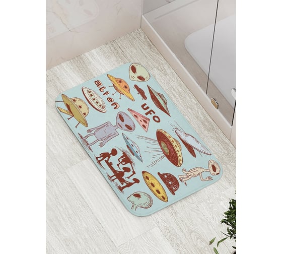 Коврик противоскользящий JoyArty "Загадки пришельцев" для ванной, сауны, бассейна, bath_19610 1