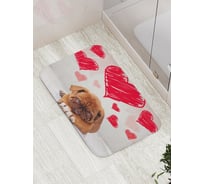 Коврик противоскользящий JoyArty "Влюбленный Валентин" для ванной, сауны, бассейна, bath_91957