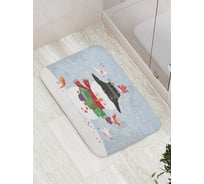 Коврик противоскользящий JoyArty "Дружелюбный снеговик" для ванной, сауны, бассейна, bath_78071