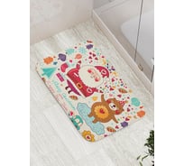 Коврик противоскользящий JoyArty "Дед Мороз с медведем" для ванной, сауны, бассейна, bath_78660